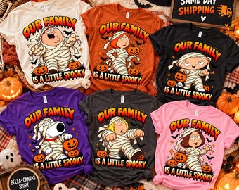 Disney Family Guy Halloween Mummy Shirt, Peter Griffin Stewie Griffin Brian Griffin Devil Family Party tshirt