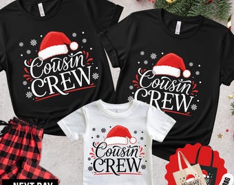 Cousin Crew kerstshirt, bijpassend Family Santa-T-shirt
