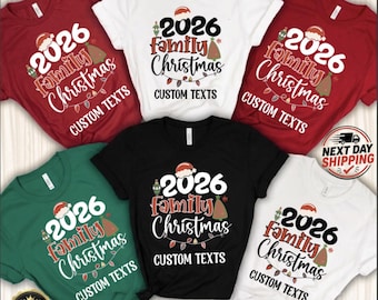 Custom Disney 2026 Family Christmas Shirt, Disney Holiday Shirt, Christmas Family Matching Shirt, Disneyland Very Merry Christmas Shirt