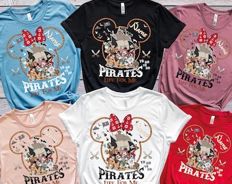 Personalized Disney Pirates Family Shirt Mickey Minnie Pirate Crew Custom Name Matching Vacation Shirt for Families