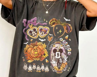Disney Halloween Tee, Universal Studios Horror Nights Pumpkin Ghost Design | Theme Park & Pumpkin Patch Fall T-Shirt