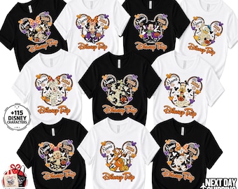 Disney Trip Halloween Sweatshirt 2026, 190+ Character Options, Personalized Family Matching Shirt, Mickey Minnie Tshirt