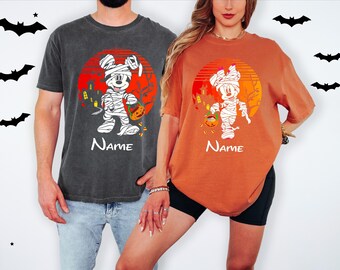 Comfort Colors Disney Halloween 2026 Family Shirts, Personalized Mickey & Friends Matching Tee Set Park