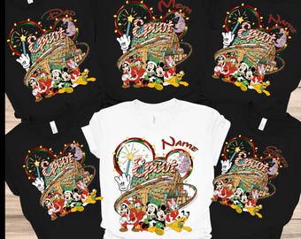 Epcot Christmas Shirt, Personalized Disney Family Tee, Mickey Minnie Holiday Park Matching Outfit tshirt