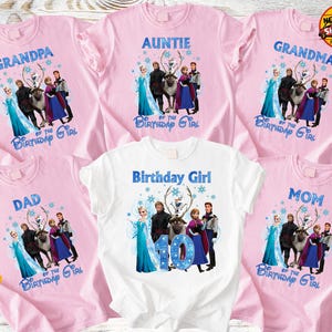 Gefrorene Geburtstagskind Alter Shirt, benutzerdefinierte Familie Squad Shirts, passende Mutter Papa Schwester Bruder T-Shirt, Elsa Anna Geburtstag Outfit