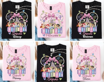 Disney Princess Birthday Squad Shirts, Personalized Princess Birthday Princess Shirt, Mommy Daddy Sister Birthday Outfits,