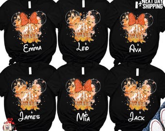 Disney Castle Pumpkin T-shirts, Personalized Disney Halloween Shirt, Family Matching Disneyworld Outfit 2026 tshirt