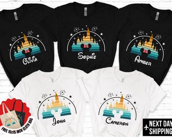Disney Family Trip 2025 Shirts, Personalized Matching Vacation Tees, Custom Name Disneyworld Outfit, Disneyland Family Shirt