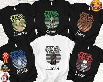 Custom Star Wars Galaxy Edge Shirt, personalized Retro Star Wars Family Trip Tee, Jedi Squad Matching Disney Shirt