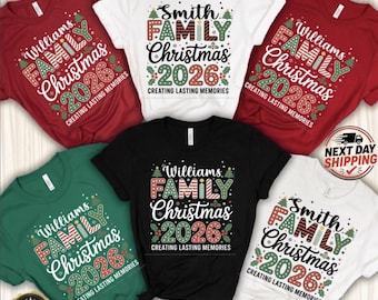 Family Christmas 2026 Personalized Shirt — Custom Family Name Holiday Tee, Matching Christmas Vacation Shirt