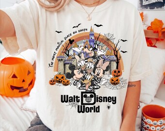 Disney Halloween Shirt - Spooky Pumpkin Ghost Haunted Castle Tee, Universal Studios Horror Nights Outfit, October Vacation Wear