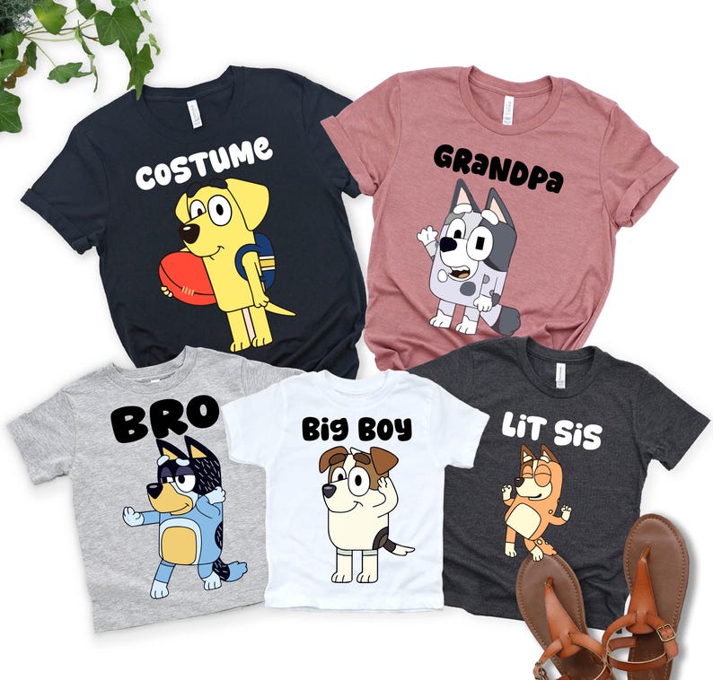 Custom Bluey Birthday Shirt, Personalized Birthday Boy Girl Tee, Bluey ...