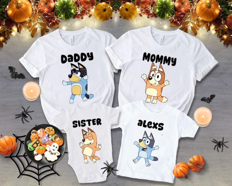 Custom Bluey Birthday Shirt, Personalized Birthday Boy Girl Tee, Bluey ...