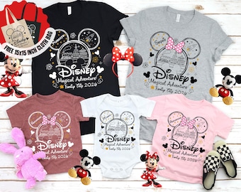 Disney Trip 2026-shirt, gepersonaliseerd Disney Family Vacation-T-shirt, bijpassende Mickey Minnie-shirts, aangepaste Disneyworld-outfit voor kinderen en volwassenen
