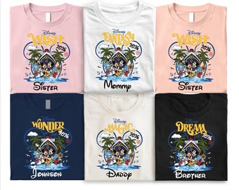 Disney 2026 Fantasy Wish Dream Magic Ship Tee, Matching Family Vacation Shirts, Custom Name Cruise Outfit