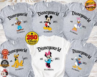 Disneyworld est 1971 Shirt, Disney all Character Family Tee, Personalized Marvel Disney Princess Trip Shirt
