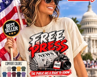 Comfort Colors Free Press Shirt, American Journalist Press Freedom First Amendment Statement tshirt