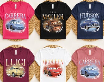 Personalized Lightning McQueen Shirt, Disney Cars Kids Tee With Custom Name, Pixar Racing Car Outfit