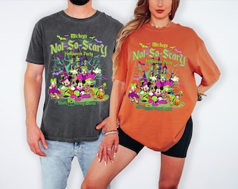 Comfort  Colors Halloween Shirt Mickey Not‑So‑Scary Personalized Family Disney World 2026 Matching Vacation Photo Tee