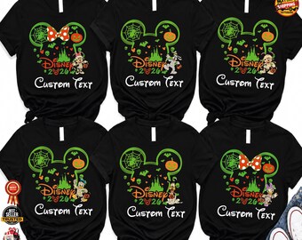 Disney Halloween Shirt 2026 Personalized Mickey Minnie Castle Shirt 115 Character Options Family Matching tshirt