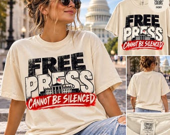 Comfort Colors Free Press Shirt, American Press Freedom Journalist First Amendment Political Statement tshirt