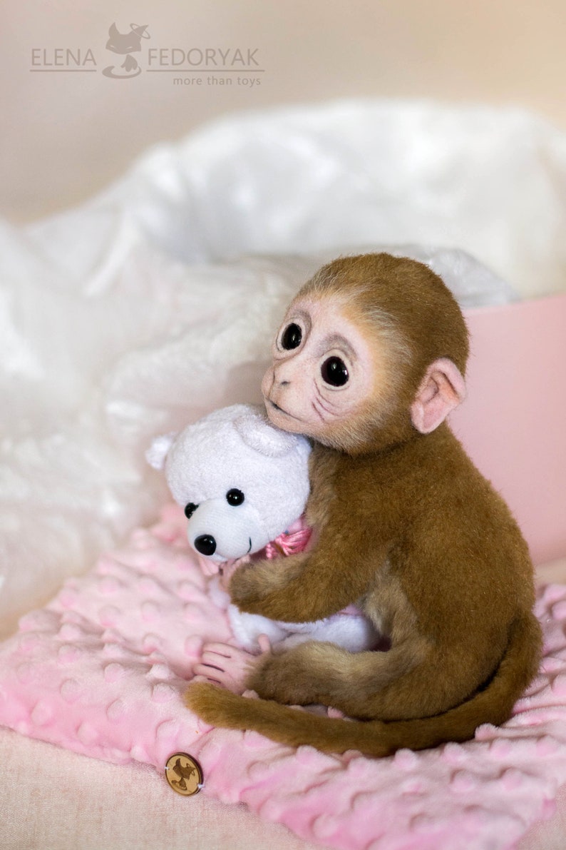 Baby Monkey Lilu Realistic Toy. OOAK Artist Handmade Etsy Canada