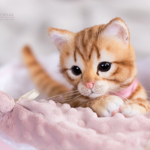 Kitten Shiny Realistic Toy. OOAK Artist Handmade Collectible Etsy