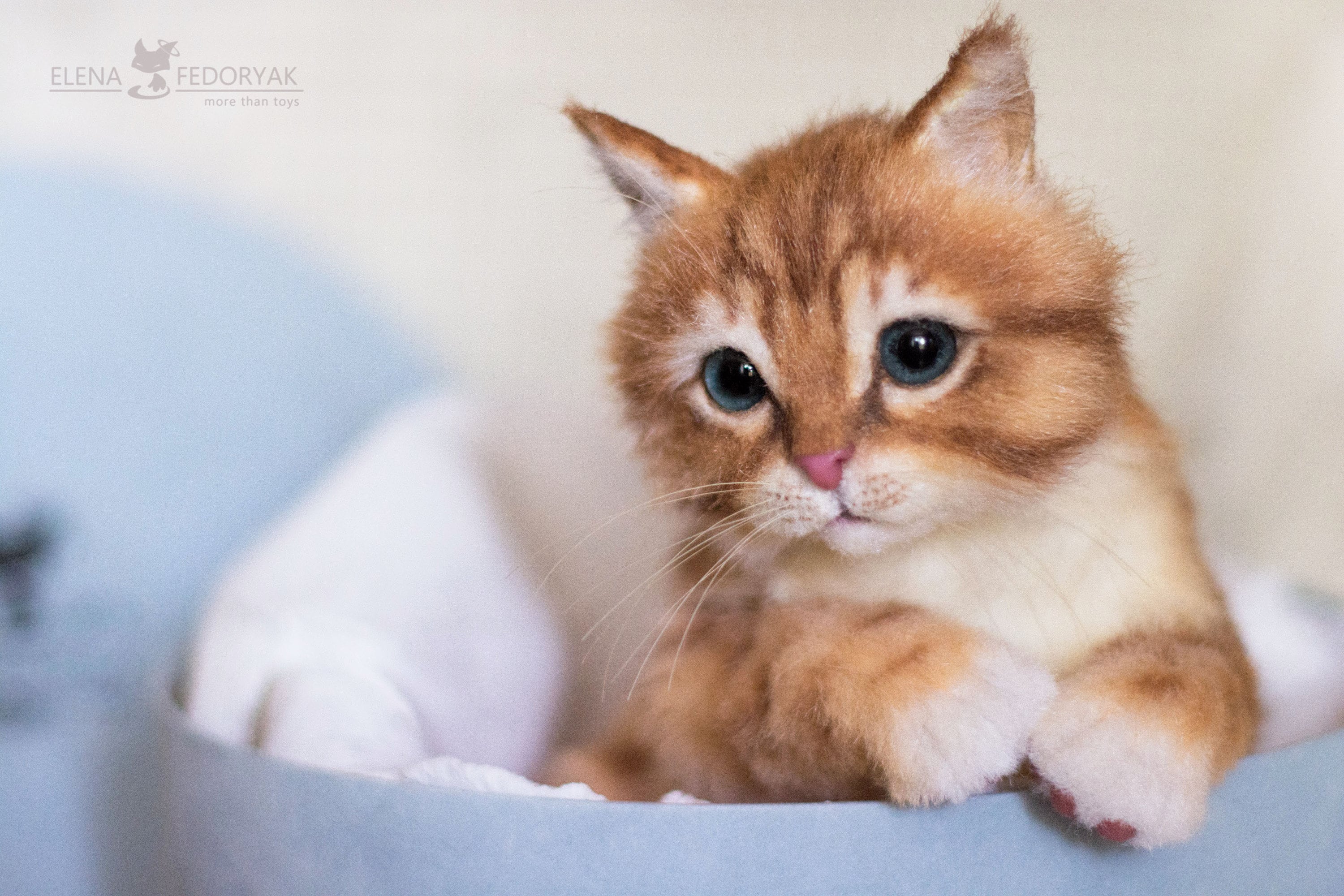 Kitten Flame. Realistic Toy. Ooak Artist Handmade Collectible Animal By Photo Art Doll Poseable Toy | Made To Order