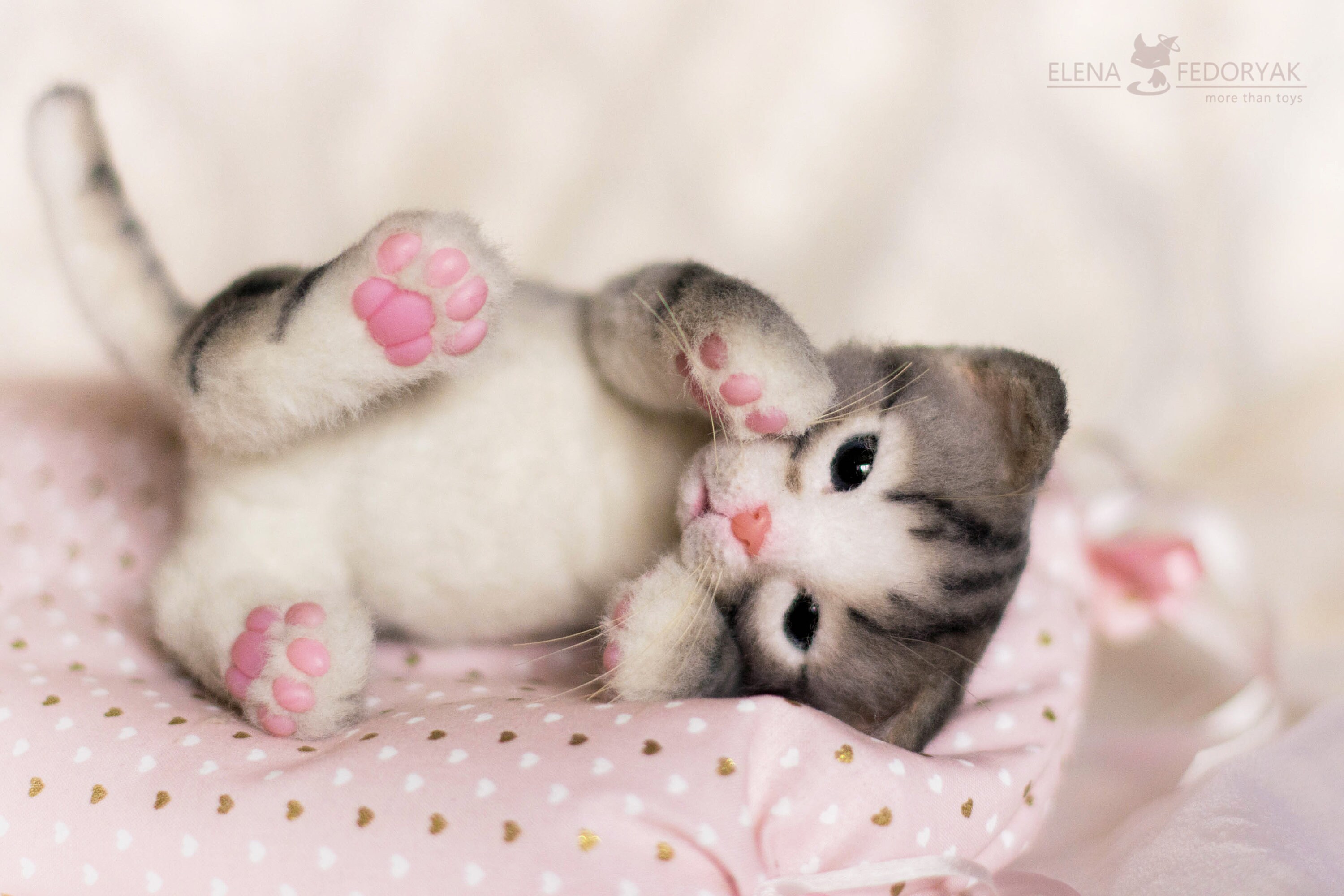 Newborn Kitten. OOAK Artist Handmade Collectible Animal by Photo ...