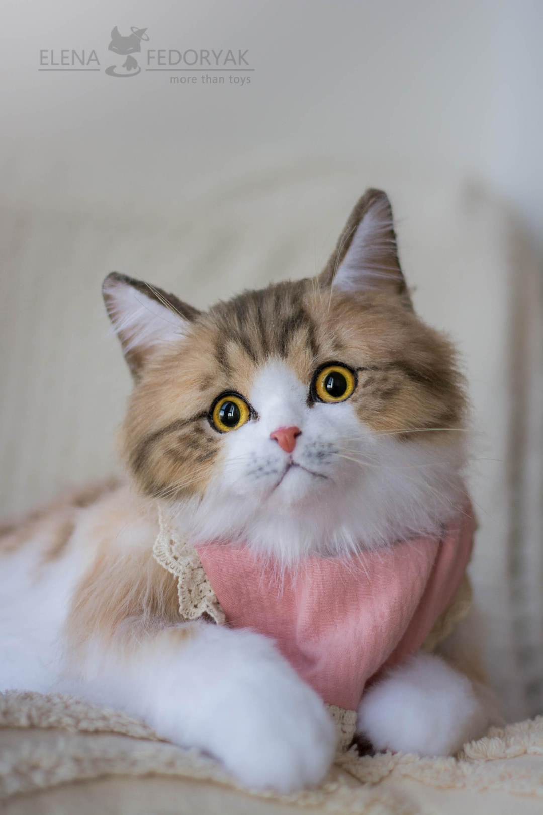 Manana. Kawaii Cute Cat. Realistic Pose Able Cat (MADE to ORDER