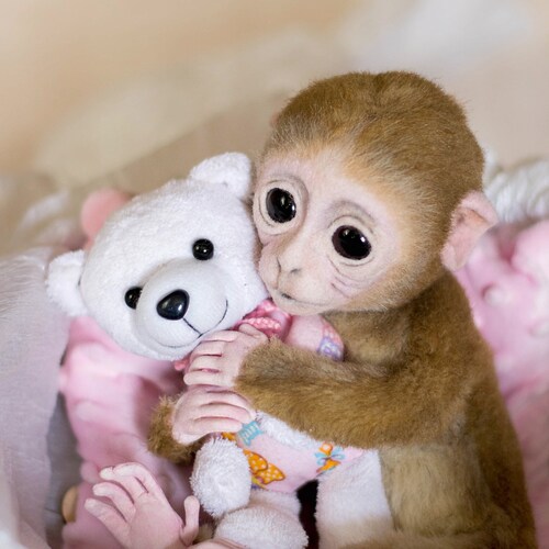 Baby Monkey Lilu Realistic Toy Ooak Artist Handmade Etsy Baby Monkey Lilu Realistic Toy Ooak Artist Handmade Etsy
