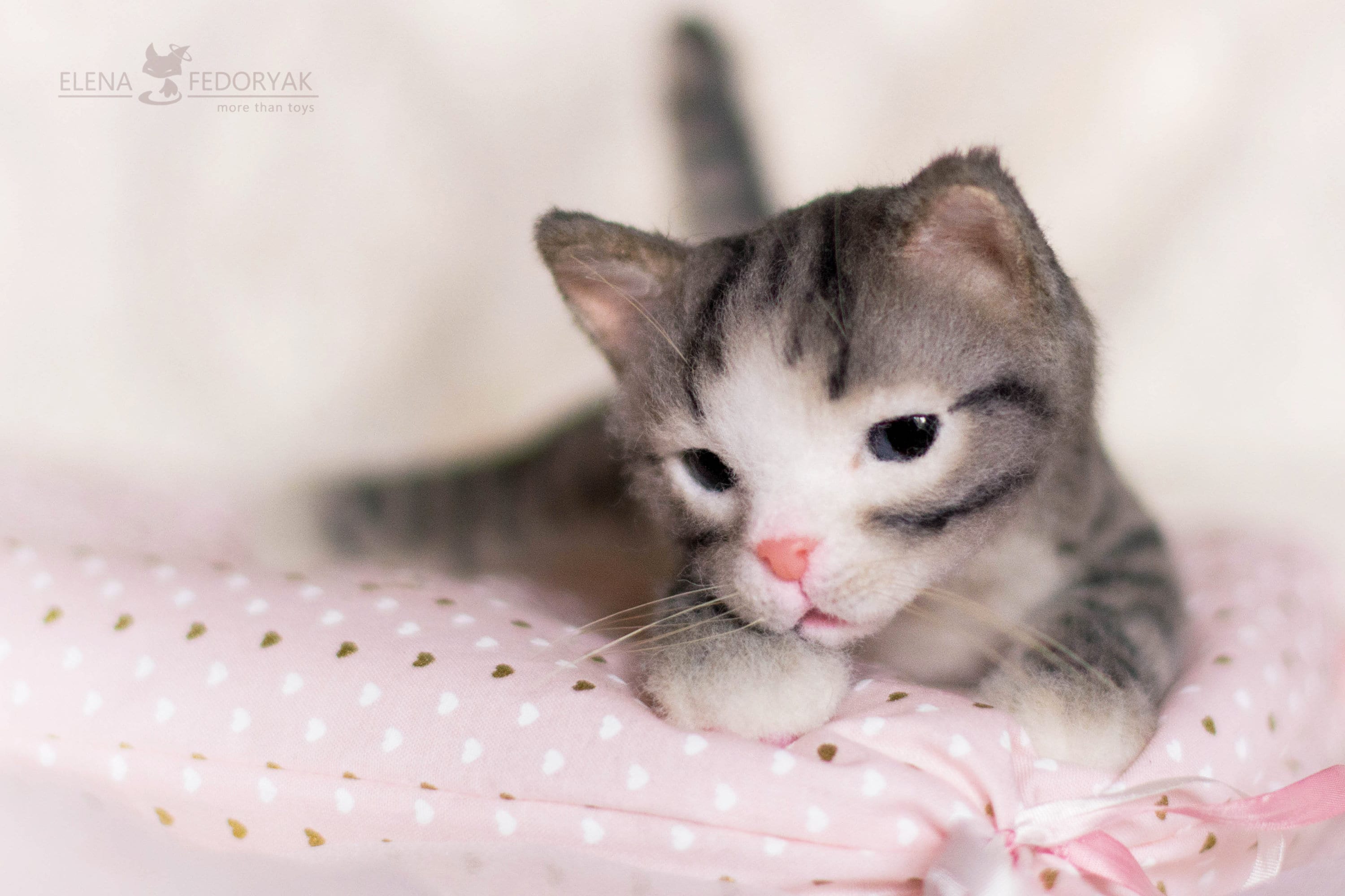 Newborn Kitten. OOAK Artist Handmade Collectible Animal by Photo ...