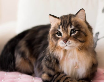 Queen -norwegian Forest Cat - Realistic Life Size Cat. OOAK Artist