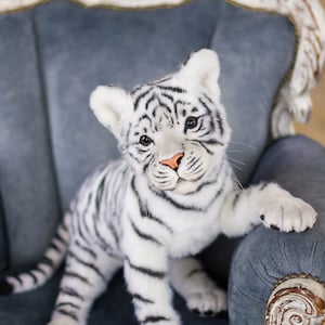 Tiger Cloud - Realistic toy. OOAK artist Handmade collectible animal by photo poseable toy MADE to ORDER