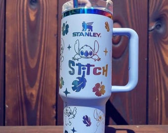 Stitch cup, Engraved 40oz Travel Coffee Tumbler: Limited Edition Car Mug