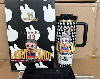 Labubu Candy Tumbler 40oz | Cute Monster Bunny Travel Mug | Kawaii Character Cup | Labubu Lover Gift | Collectible Drinkware