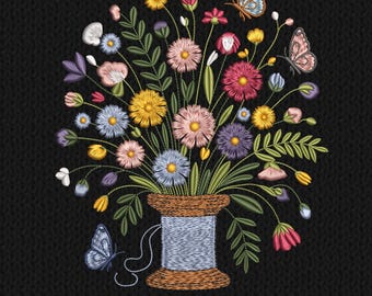 Flowers Embroidery Machine, Floral Garden Embroidery Design, 10 size