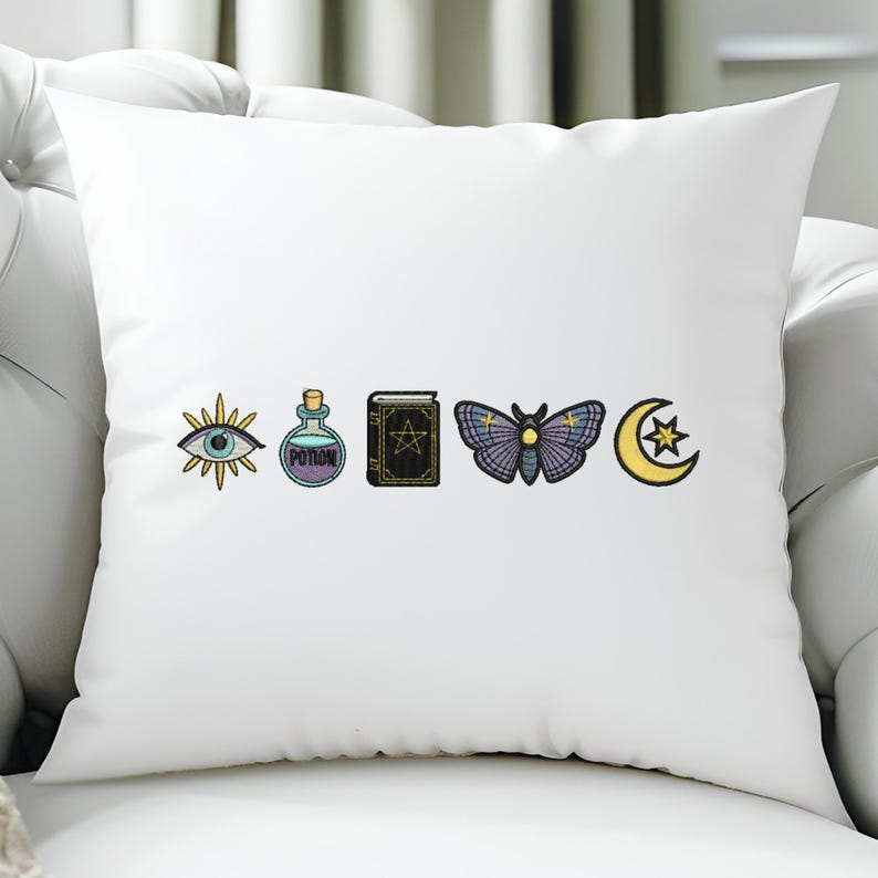 Mystical Witchy Element Embroidery Design, Witchy Gothic Embroidery, Halloween Embroidery, Magic Embroidery, Machine Embroidery Design