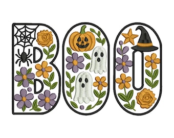 Boo Embroidery Design, Spooky Season Halloween, Cute Pumpkins with boos, Nightmare, Halloween Embroidery, Machine Embroidery Design