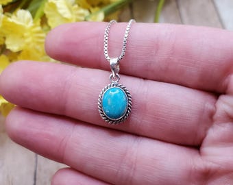 ブルーターコイズペンダント/スターリングシルバーペンダント/スモール