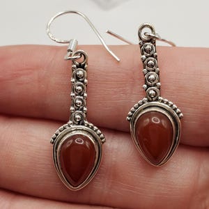 Carnelian Earrings/ Dangle Earrings/ Earrings/ Carnelian / Silver Earrings/Boho earrings/ A53