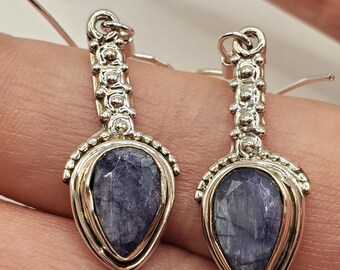 Blue kyanite Earrings/ Dangle Earrings/ Earrings/ Blue Kyanite / Silver Earrings/Boho earrings/ A50