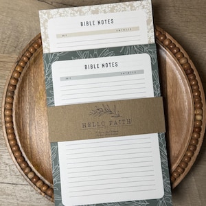 Bible Study Notepad Double Sided | Sermon Notes | Bible Journaling Supplies | Margin Extension Inserts