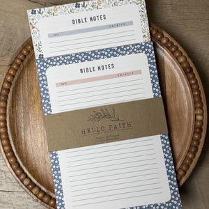 Floral Bible Study Notepad | Double-Sided Journaling Pages | Christian Notes