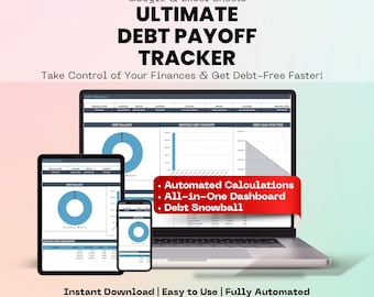 Debt Payoff Tracker, Snowball Avalanche Calculator (Google Sheets & Excel)