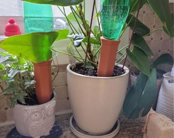 10 Terracotta Plant Watering Stakes – Self Watering Spikes for Wine Bottles, Clay Soil Moisturizers for Indoor & Outdoor Plants