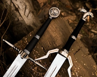 Custom Handmade The Witcher Steel Sword, Geralt of Rivia Replica, Fantasy Cosplay Prop Long Sword, Sword, Gift for Groomsmen, New Year Gifts