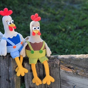 Rooster & Hen Crochet Pattern PDF,  Easter Decor Crochet Toy Pattern, Farmhouse Country