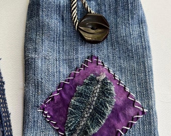 Crossbody Denim Cell Phone Pouch