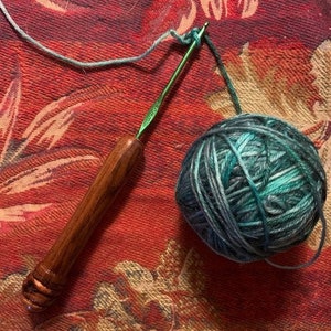 Crochet Hook with Hand Turned Wooden Handle - Size C-2 (3 mm)